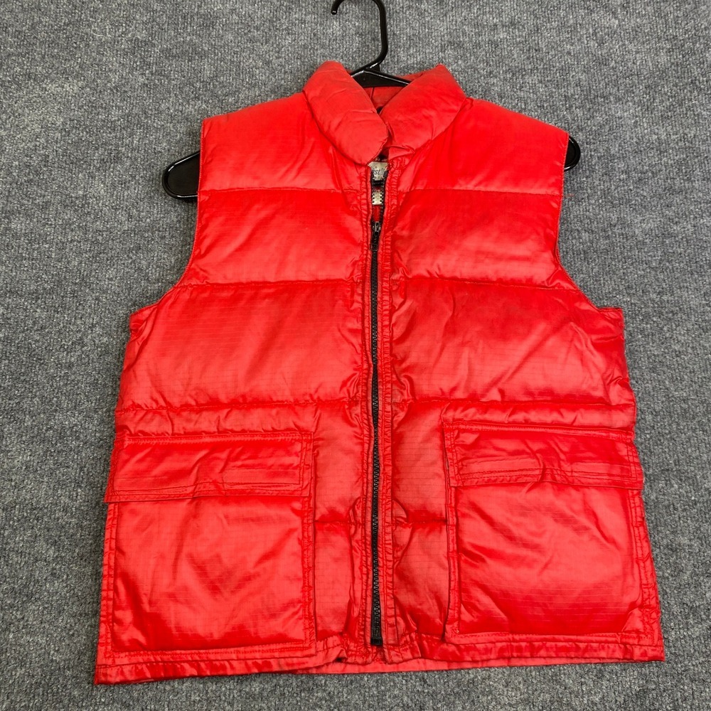 Vintage Frostline Kit Red Goose Down Puffer Vest Ripstop Nylon Size 14 Mens S